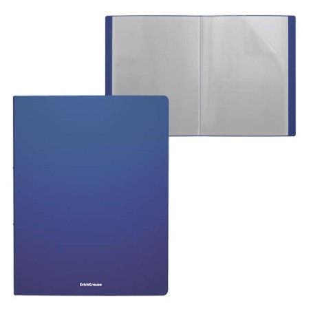 Pack de 4 - Dossiers Erichkrause avec couvertures classiques mates - 30 couvertures - Format A4 - Couleur Bleu