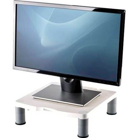 Fellowes Support d'Écran Standard - Réglable sur 3 Hauteurs - Pieds Antidérapants - Jusqu'à 27kg - Couleur Gris