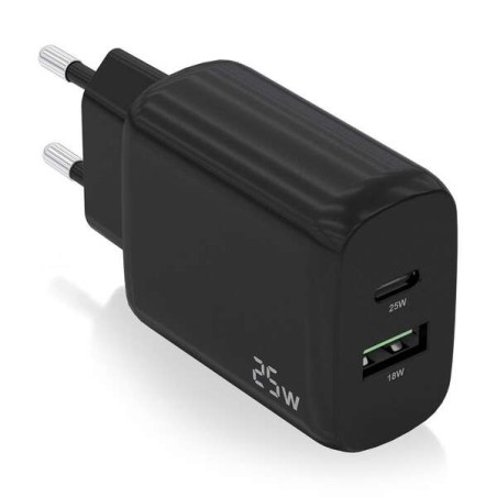 Chargeur Aisens 25W - 1xUSB-C PD30 - 1xUSB-A QC30 - Couleur Noir