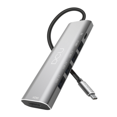 DCU Tecnologic Hub USB Type C - HDMI 4K - 4 Ports USB - Couleur Métal