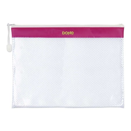 Pack de 12 - Sac zippé Dohe en PVC - 32x24 mm - Idéal pour documents A4 - Résistant et durable