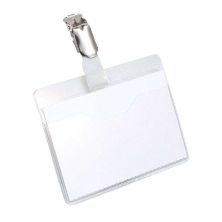 Porte-nom horizontal durable avec clip - Remplacement rapide des étiquettes - Transparent