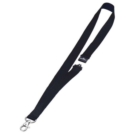 Ruban Textile Durable avec Mousqueton pour Identifiant - Fermeture de Sécurité - Couleur Noir