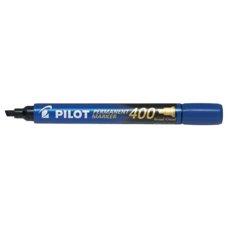 Marqueur permanent Pilot 400 - Pointe biseautée 4,5 mm - Course 4 mm - Couleur Bleu