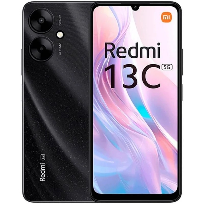 Smartphone Xiaomi Redmi 13C 5G Écran 6,74" - 4 Go - 128 Go - Caméra Principale 50 MP - Batterie 5000 mAh - Couleur Noire