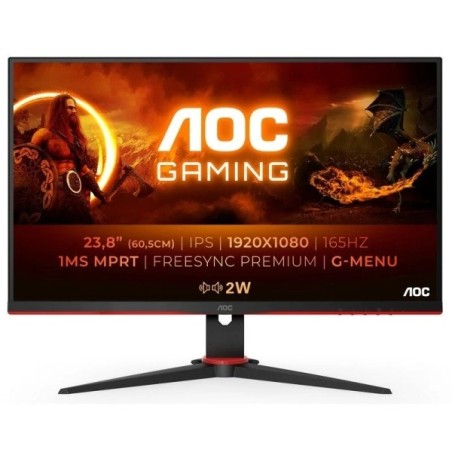 Moniteur AOC 24G2SPAE/BK 23,8" WLED IPS FullHD 165Hz - Temps de réponse 1ms - Angle de vision 178° AMD FreeSync