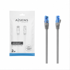 Câble RJ45 Cat.6 Aisens 2 m gris UTP AWG26 CCA