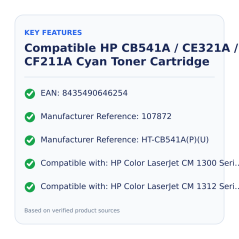 Toner cyan HP compatible CB541A/CE321A/CF211A