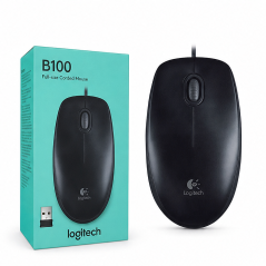Logitech B100 Wired USB Mouse, Black 800 dpi