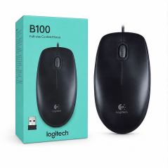 Logitech B100 Wired USB Mouse, Black 800 dpi