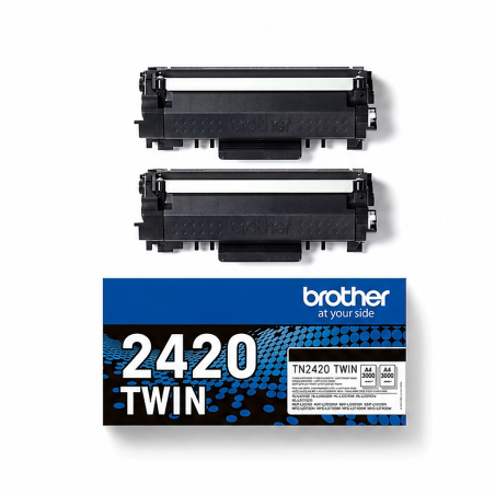 Brother TN-2420TWIN Genuine Black Toner 2-Pack
