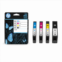 Pack de 4 cartouches d'encre originales HP 912 - 6ZC74AE