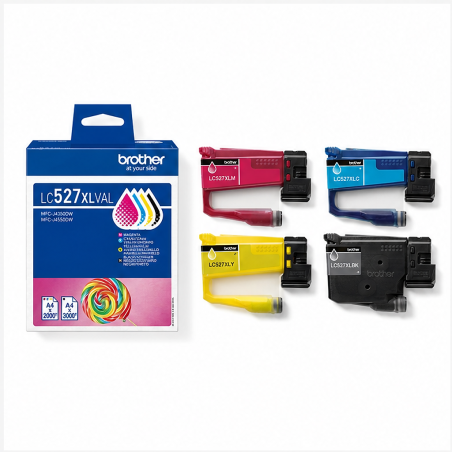 Brother LC527XLVAL Genuine 4-Pack XL Ink Cartridges
