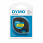 DYMO LetraTag Yellow on Black Plastic Tape 12 mm x 4 m S0721620