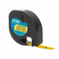 DYMO LetraTag Yellow on Black Plastic Tape 12 mm x 4 m S0721620