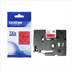 TZe-431 Brother 12 mm noir sur rouge | 8 m