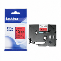 Brother TZe-431 12mm Black on Red Tape | 8m