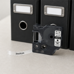 Compatible DYMO D1 45010 Black Clear 12 mm Tape