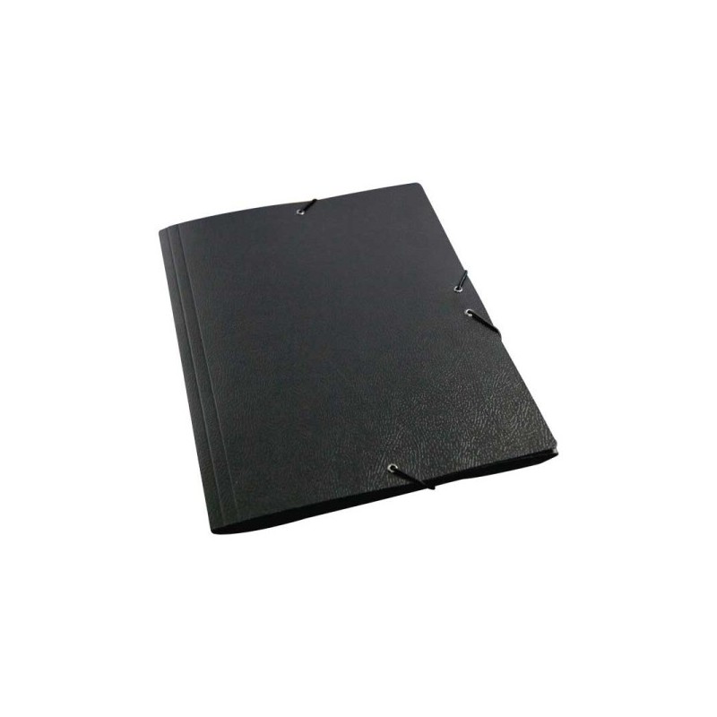 Mariola Dossier A3 Carton Compact Gauffré - Format A3 - Dimensions 37x50cm - Fermeture avec Élastique - Couleur Noire