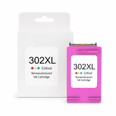 Remanufactured HP 302XL Tri-Color Cartridge, 18 ml
