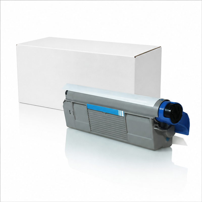 Toner cyan compatible OKI C610 - Remplace 44315307