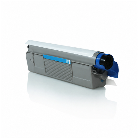 Toner cyan compatible OKI C610 - Remplace 44315307