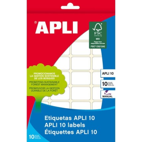 Apli Étiquettes 10 Blanc 10,0 x 16,0 mm 10 Feuilles