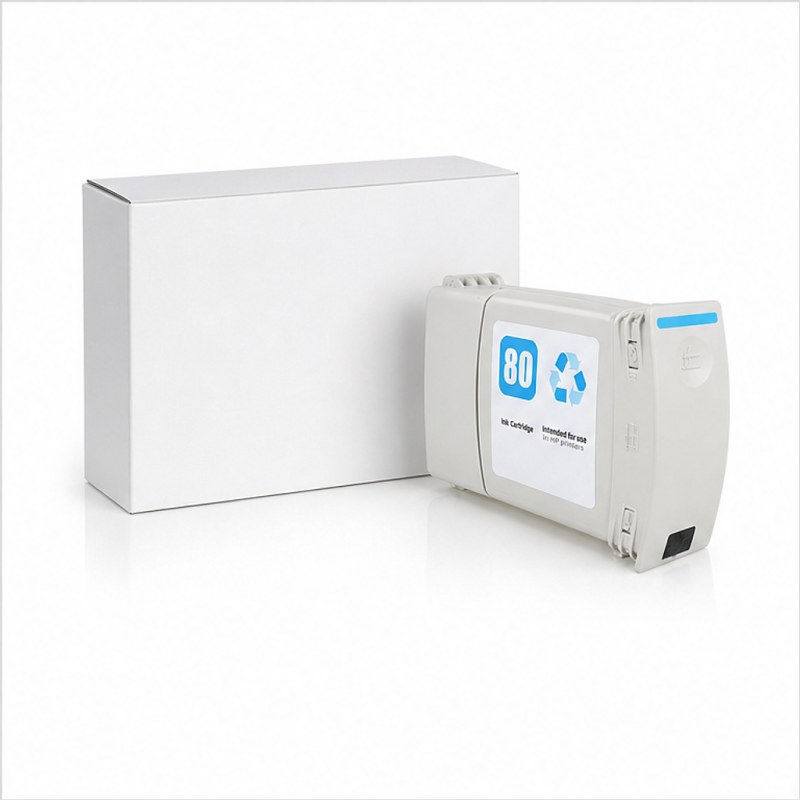 Cartouche d'encre cyan Compatible FlashToner HP 80, 350 ml