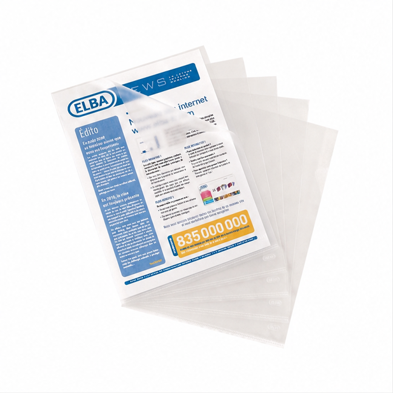 Elba Compatible Dossiers Uñero Standard Folio PP 140 microns - lot de 100