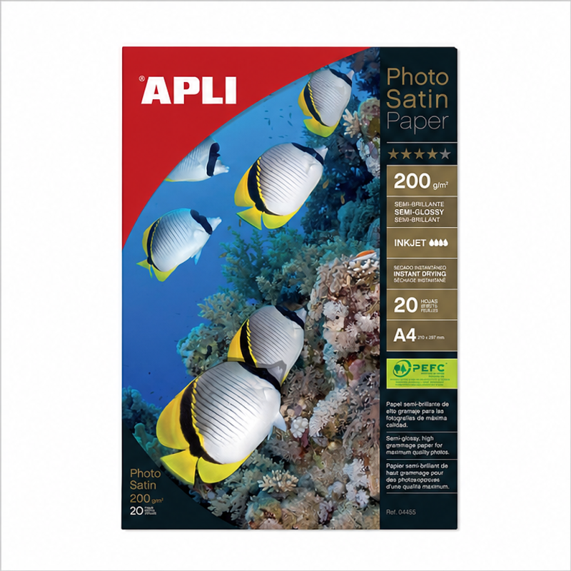 Papier photo Compatible Apli Photosatin A4 200 g - 20 feuilles