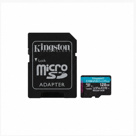 Carte microSDXC Kingston Canvas Go! Plus 128 Go avec adaptateur SD