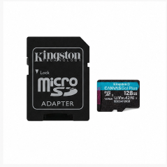 Kingston microSDXC 128 Go avec adaptateur SD