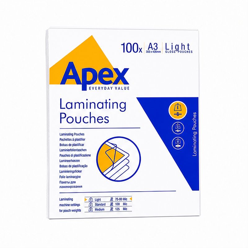 Fellowes Apex Pochette de plastification A3 brillant 75 microns 100 unités