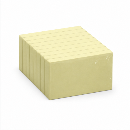 Post-it Notes adhésives repositionnables 76 x 76 mm jaune clair, lot de 10 blocs