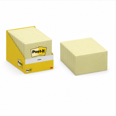 Post-it notes adhésives 76x76 mm jaune clair - lot de 10