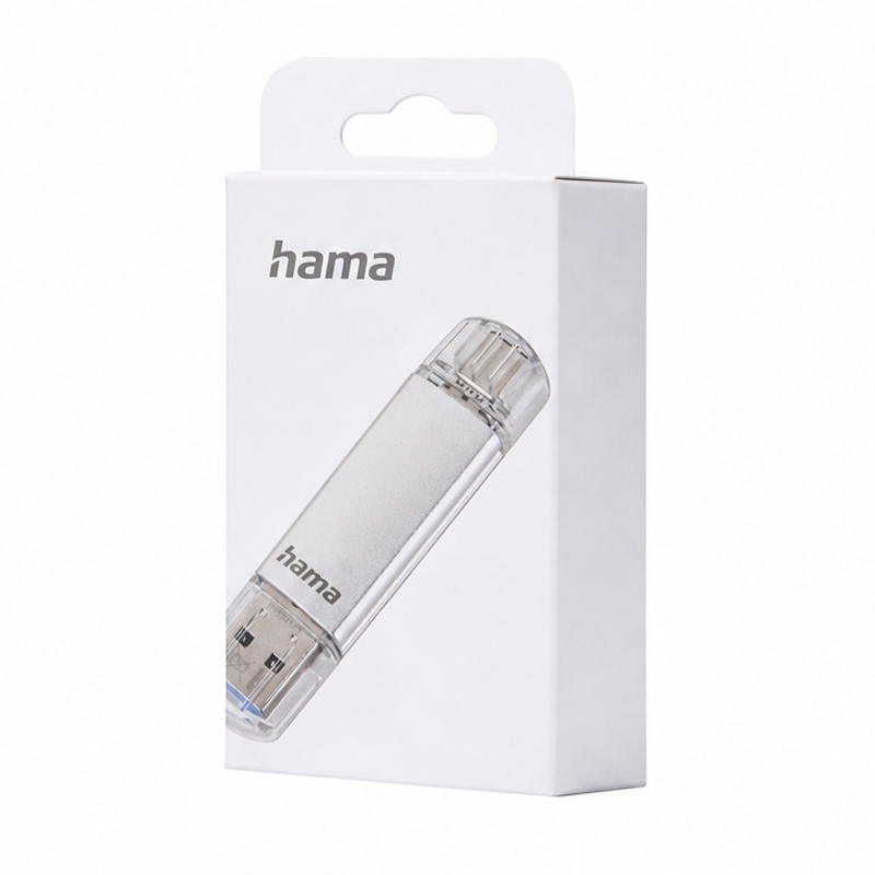Hama Laeta USB 3.0 OTG 32GB USB-C/USB-A Flash Drive Silver