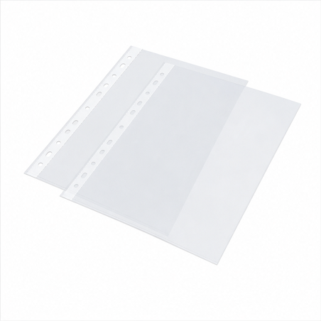 Pochettes perforées Elba Folio PP 70 microns, finition cristal – lot de 100