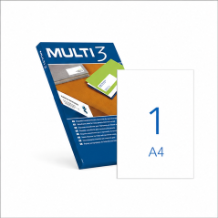 Multi3 White A4 Labels, 100 Sheets