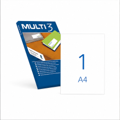 Multi3 Étiquettes A4 Blanches 100 Feuilles