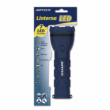 Lampe torche Compatible Jupiter 7 LED 100 lm bleue