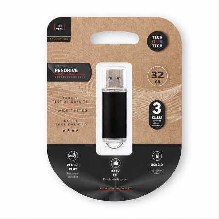 TechOneTech Clé USB 2.0 32 Go Noire