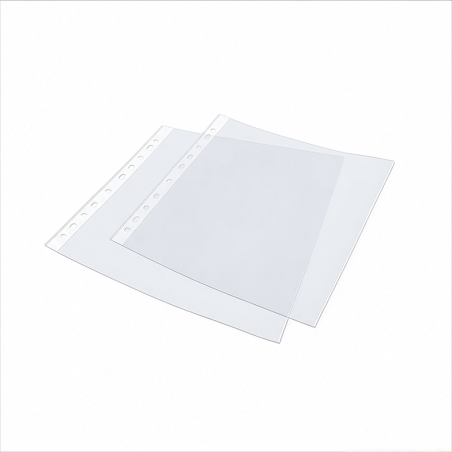 Elba Compatible Lot de 100 pochettes multitrous PP 90 microns Folio texturées orange transparentes