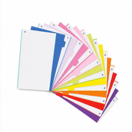 Oxford Strongline Compatible A4 séparateurs 10 positions, couleurs assorties, 4 trous, plastique opaque 500 microns