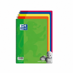 Cahiers spirale Oxford Folio quadrillé 4x4 mm, 80 feuilles – pack 4+1