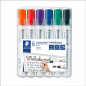 Staedtler Lumocolor 351 whiteboard markers – pack of 6 assorted colours