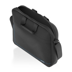 Sacoche ordinateur portable Aisens 15,6" noire, liseré bleu sur la poc