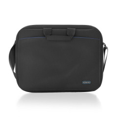 Aisens 15.6" laptop bag, black with blue top trim