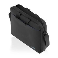Aisens 15.6" laptop bag, black with blue top trim