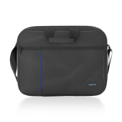 Sacoche ordinateur portable Aisens 15,6" noire, liseré bleu vertical