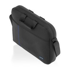 Aisens 15.6" laptop bag, black with blue vertical trim